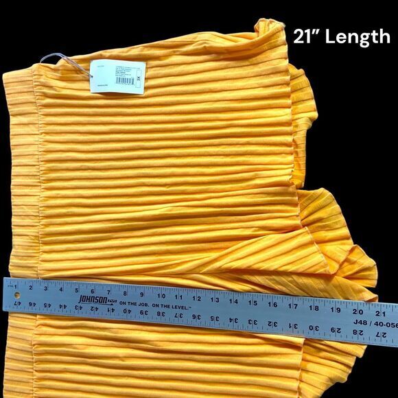 A New Day Stretch Elastic Waist Orange Pleated Ruffle Midi Shorts Size 3X NWT - Picture 9 of 9